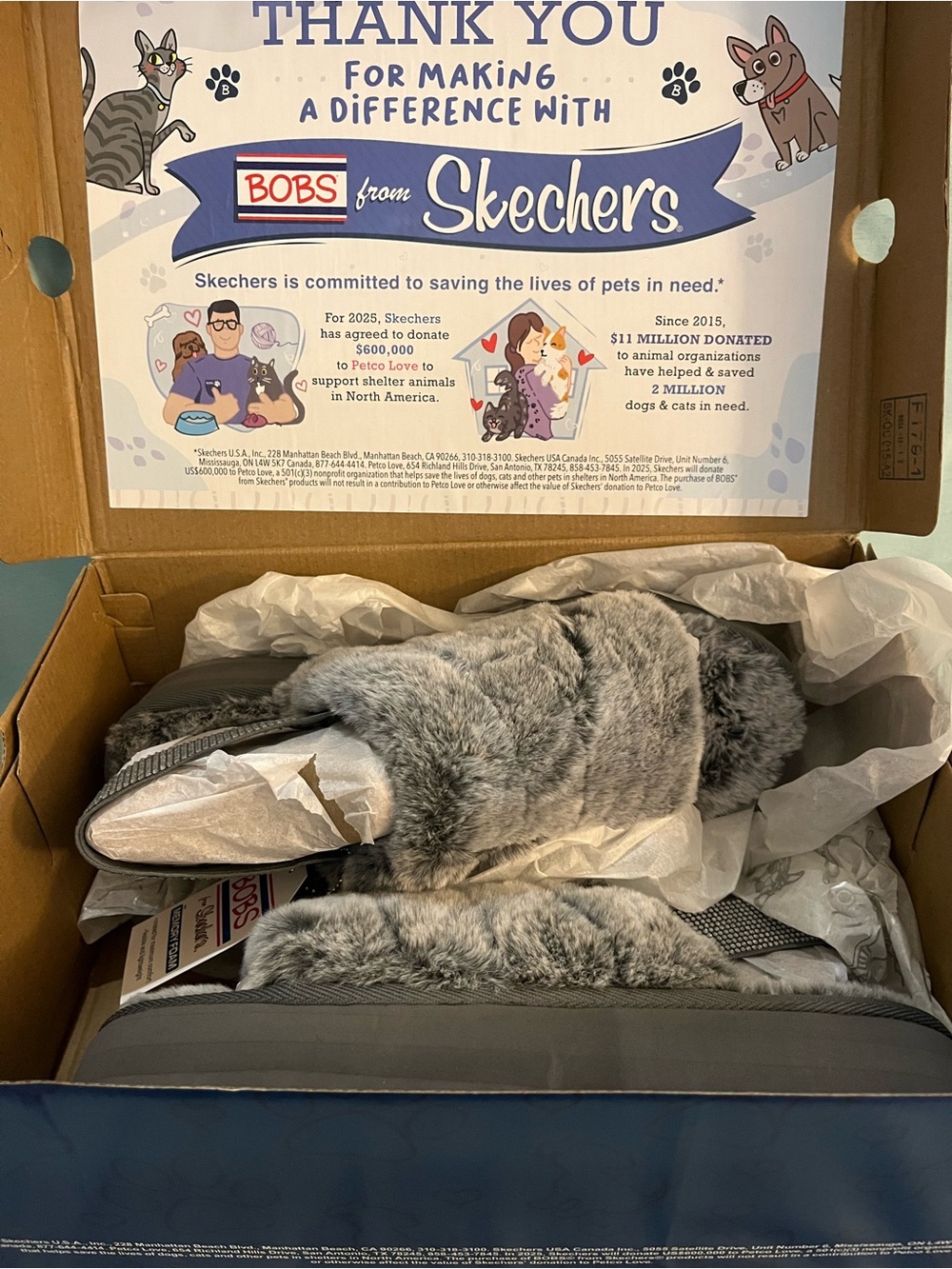 BOBS from Skechers Gray Plush Faux Fur Slide Slippers